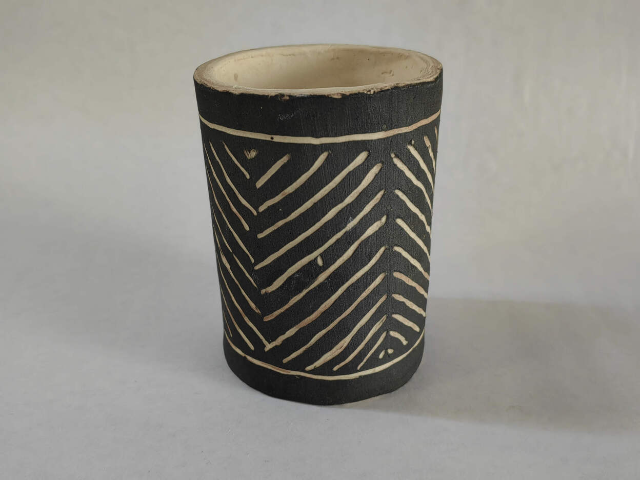 Featured ceramic vase with organic curves